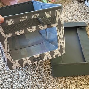 Thirty-one Gray and White Storage Box with Window and Lid